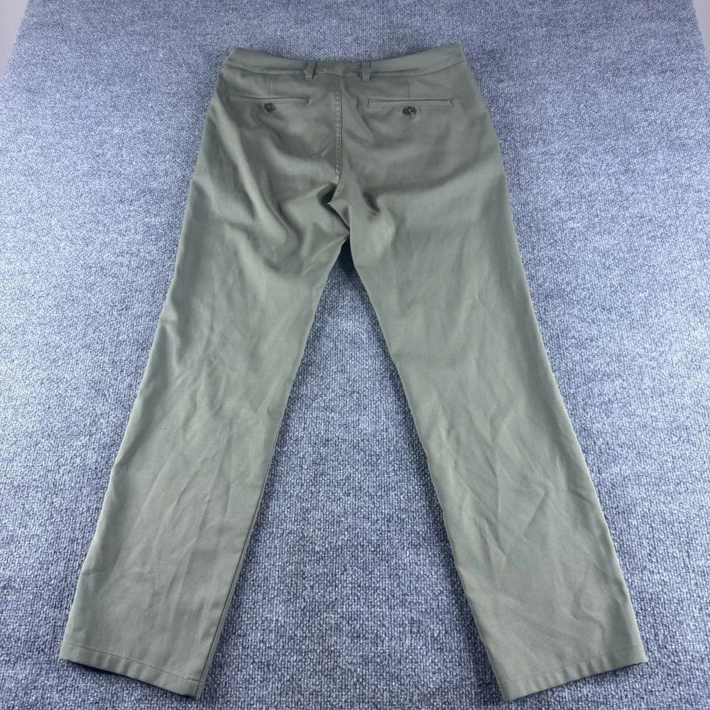 Mizzen+Main Baron Chino Pants Mens 32x30 Green Trim Slim Microfiber Polyester